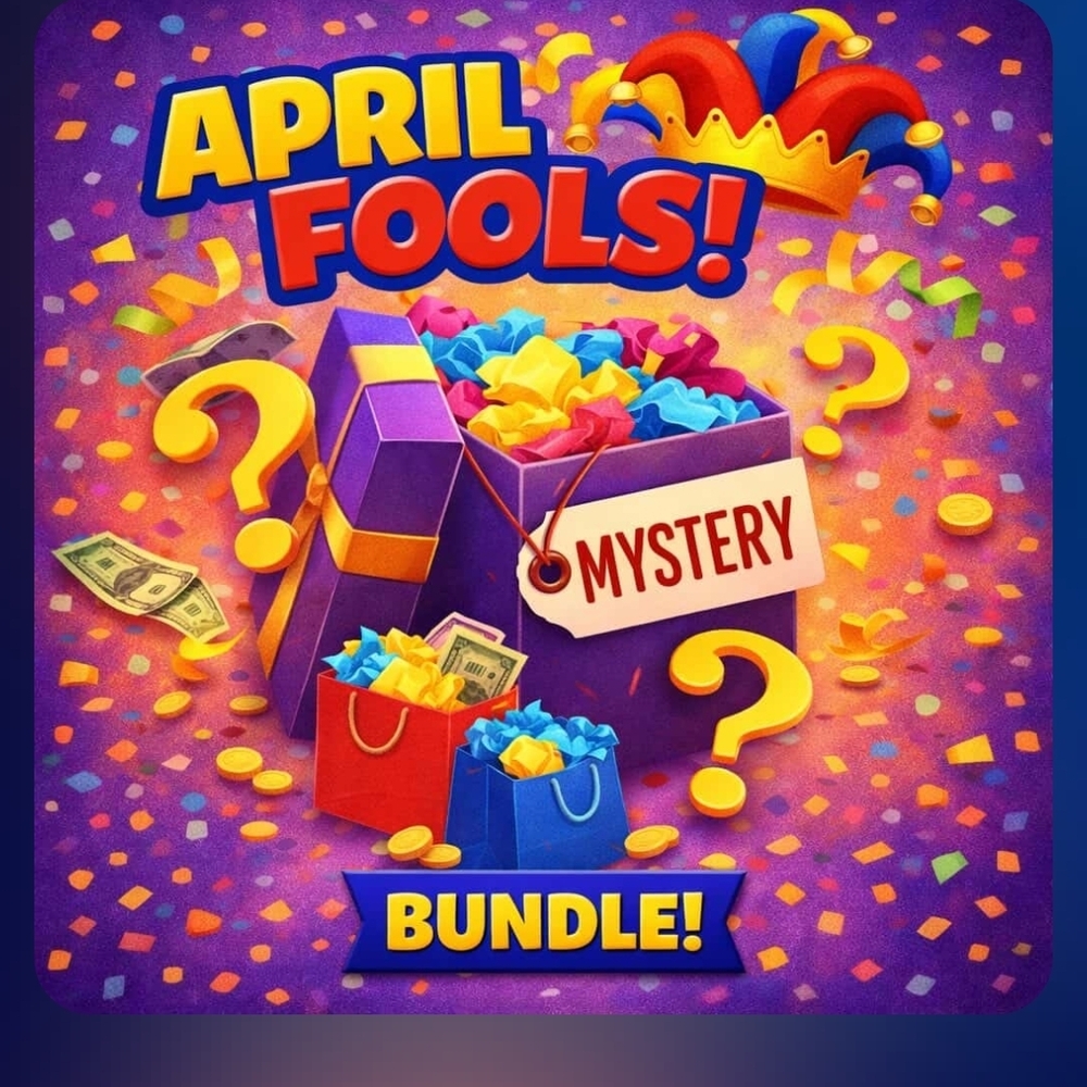 April Fools Mystery Bundle Graphic Print - Bright Purple